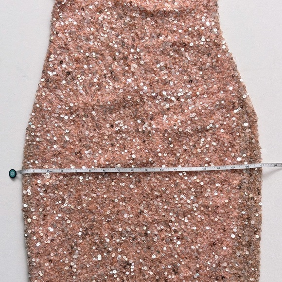 Badgley Mischka Off-the-Shoulder Sequin Dress Peony Pink size 0 gown wedding - Picture 7 of 16